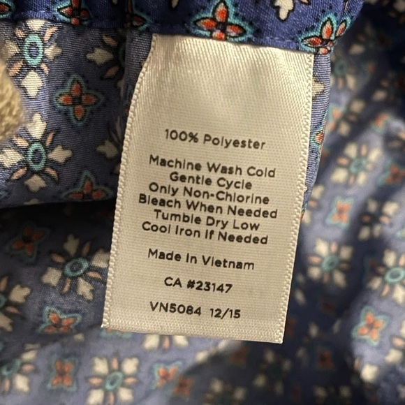 Talbots Women's Blue Diamond/Floral Stretch waist Pants, NWT - Size 10 - Picture 8 of 8